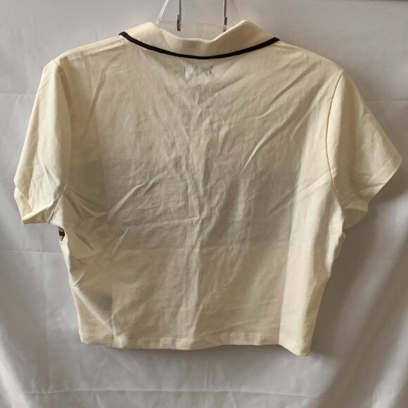 TRUE RELIGION Signature Panel Cropped Polo Tee Sz LARGE - Picture 5 of 5